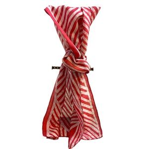 Fucsia and white Batik neck scarf